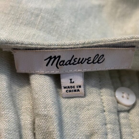 NEW MADEWELL Ruffle Sophia Dress (Linen & Viscose) - Size Large - Picture 11 of 13